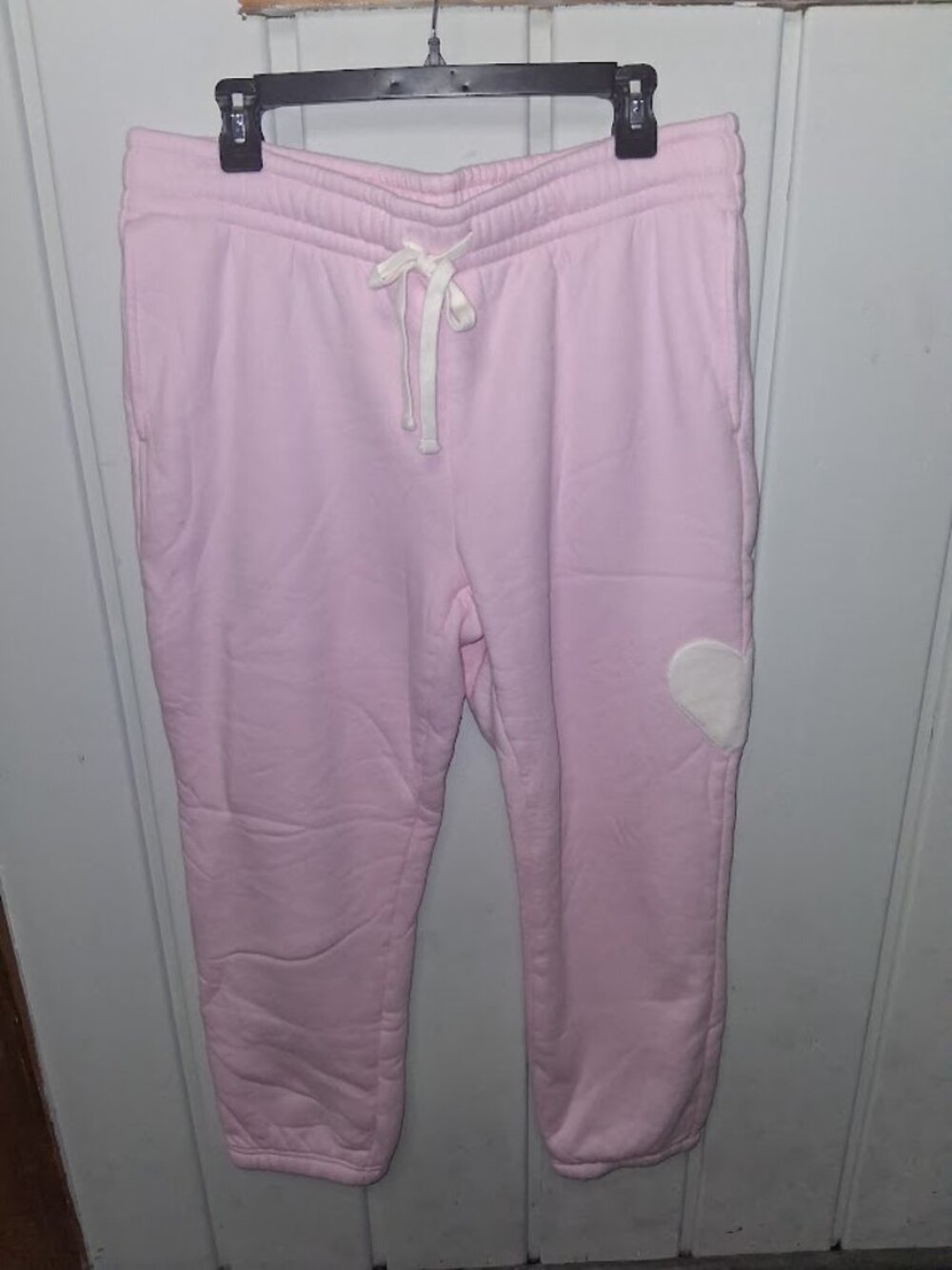 No Boundaries Pink Heart Sherpa Lined Jogger Sweatpants Sz XL